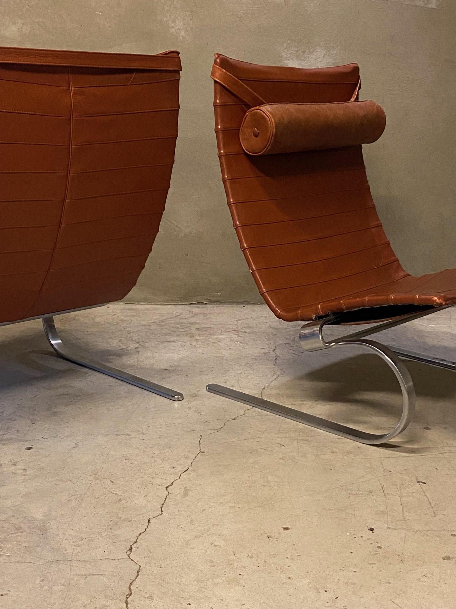 Pair of PK20 Lounge Chairs by Poul Kjærholm, Denmark, 1980's 1