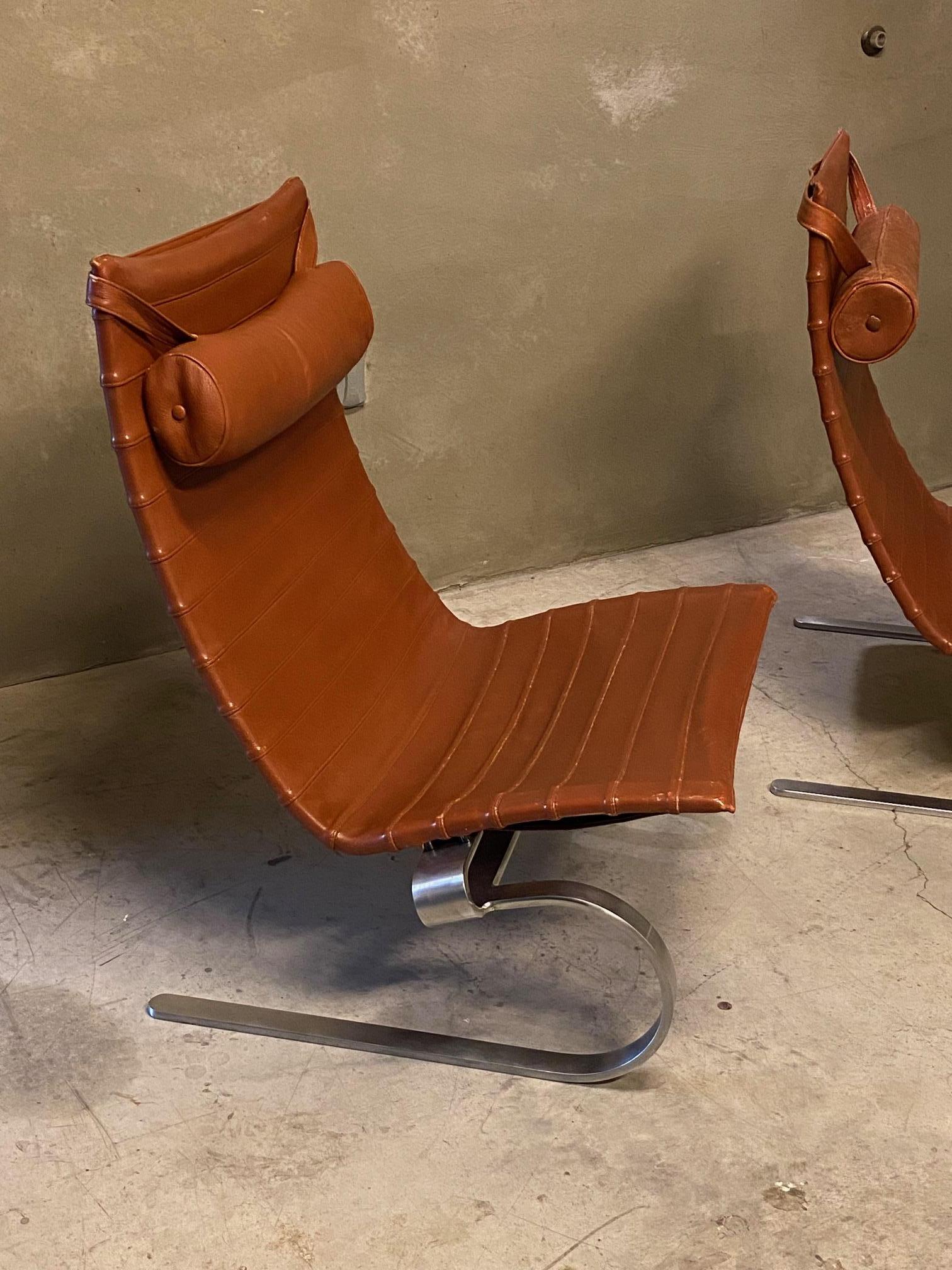 Pair of PK20 Lounge Chairs by Poul Kjærholm, Denmark, 1980's 2