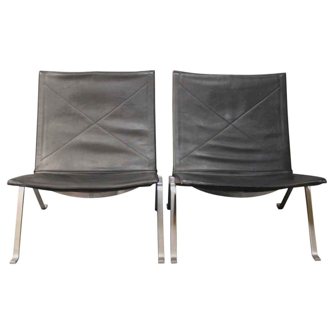 Pair of PK22 Chairs by Poul Kjærholm and Fritz Hansen, 1989