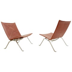 Pair of PK22 Chairs by Poul Kjaerholm for E. Kold Christensen