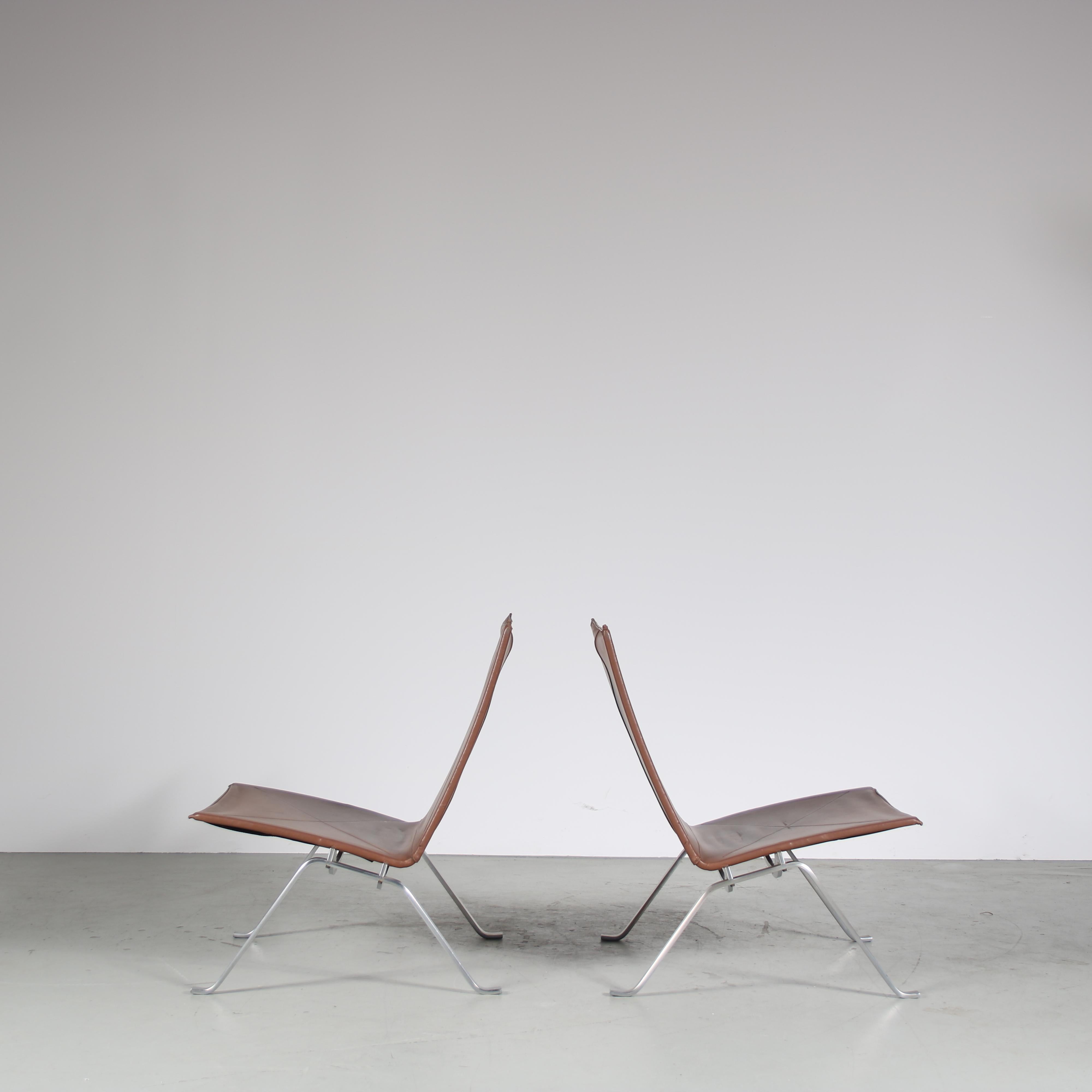 Late 20th Century Pair of PK22 Chairs by Poul Kjaerholm for Fritz Hansen, Denmark 1980