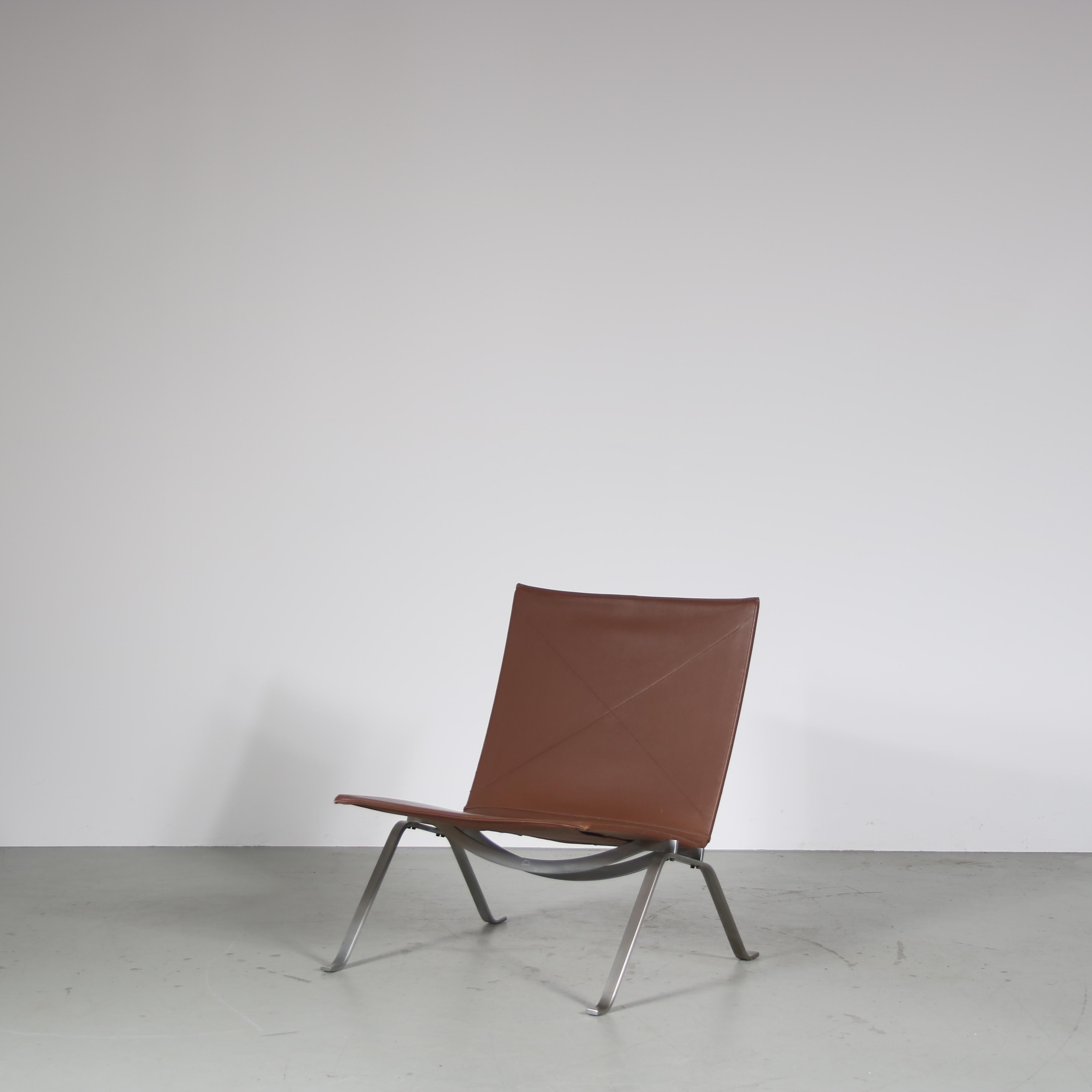 Metal Pair of PK22 Chairs by Poul Kjaerholm for Fritz Hansen, Denmark 1980