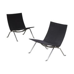 Paar PK22-Stühle von Poul Kjaerholm für Fritz Hansen, Dänemark, 2010