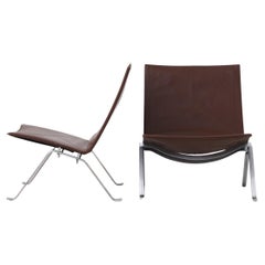 Pair of PK22 Easychairs by Poul Kjærholm