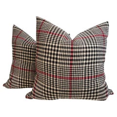 Pair of Plaid Hounds Tooth Pillows