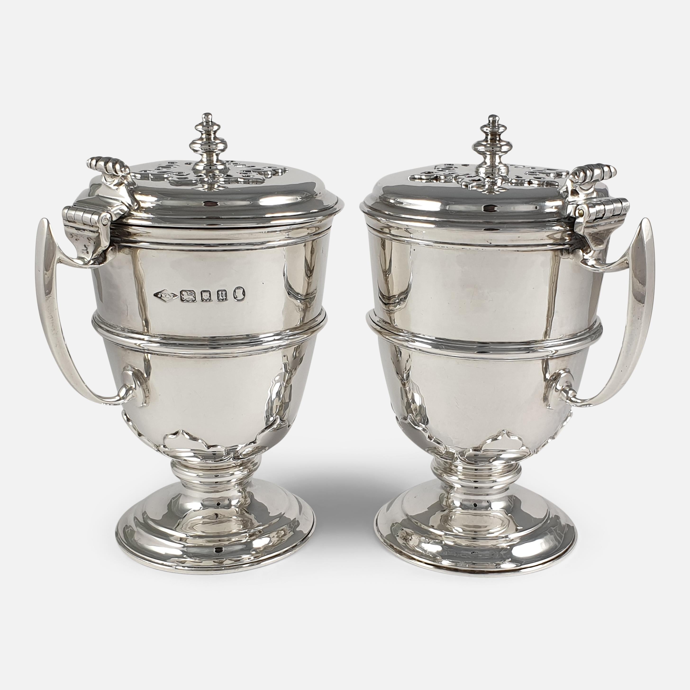 British Pair of Sterling Silver Ewers, London, 1935 For Sale