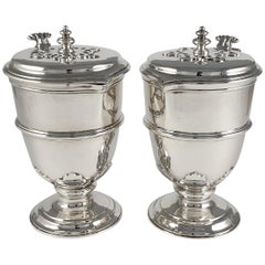 Pair of Planished Sterling Silver Jugs; Johnson, Walker and Tolhurst, 1935