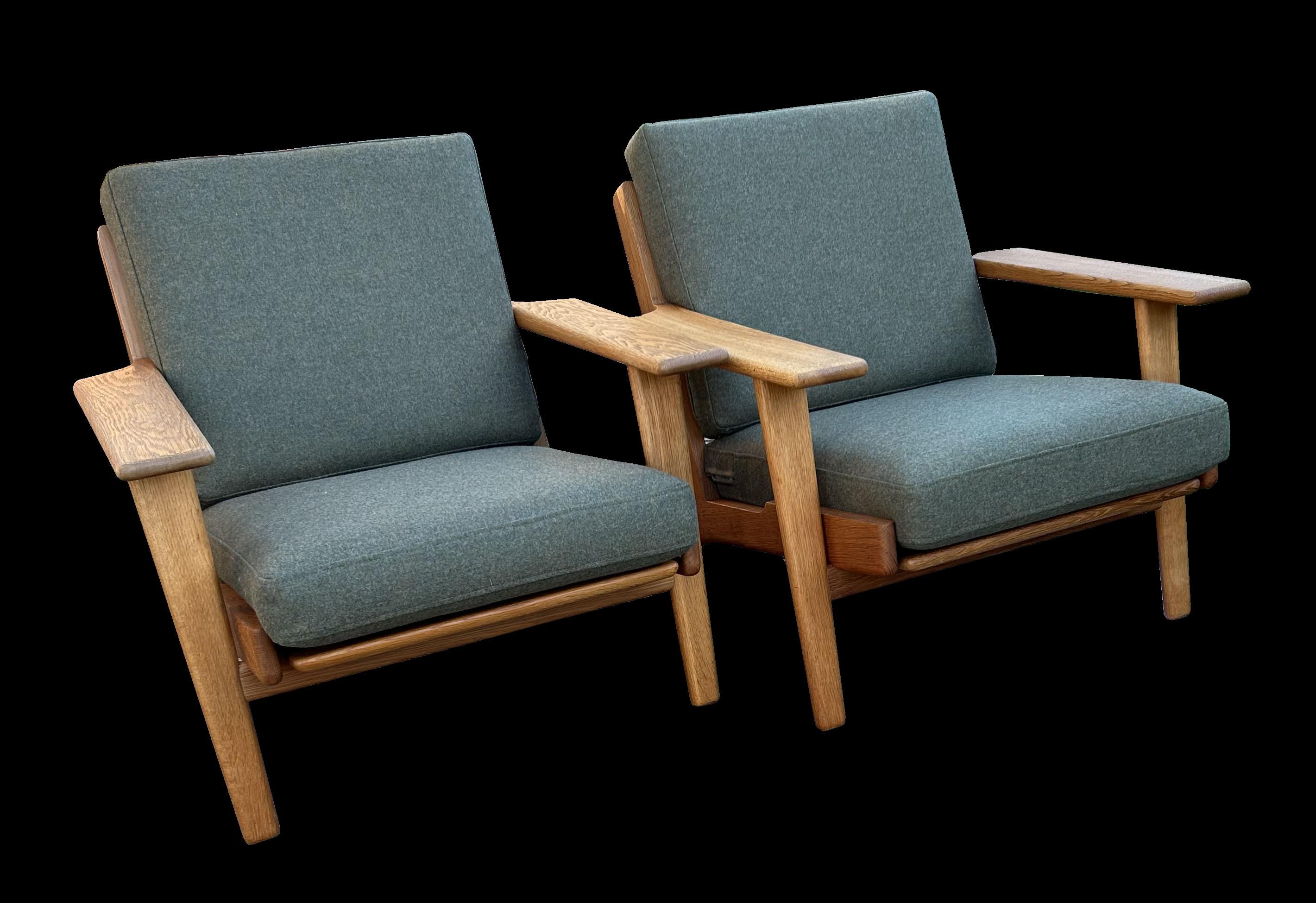 Danois Paire de chaises Plank modèle GE290 de Hans Wegner pour Getama en vente