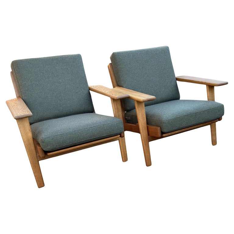 Mid Century Hans Wegner Plank Armchair Pair Hans Wegner GE290