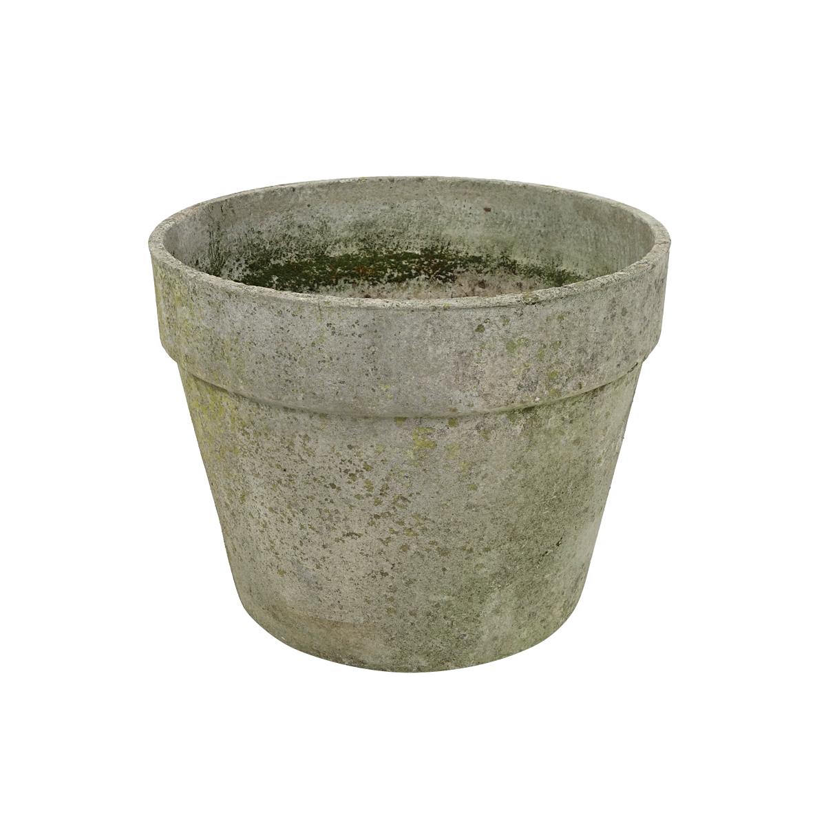 Mid-Century Modern Pair of Planters in Flower Pot Shape with Ribbed Rims by Willy Guhl for Eternit