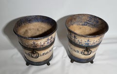 Pair of planters in painted sheet metal, France, circa 1930 / 1940