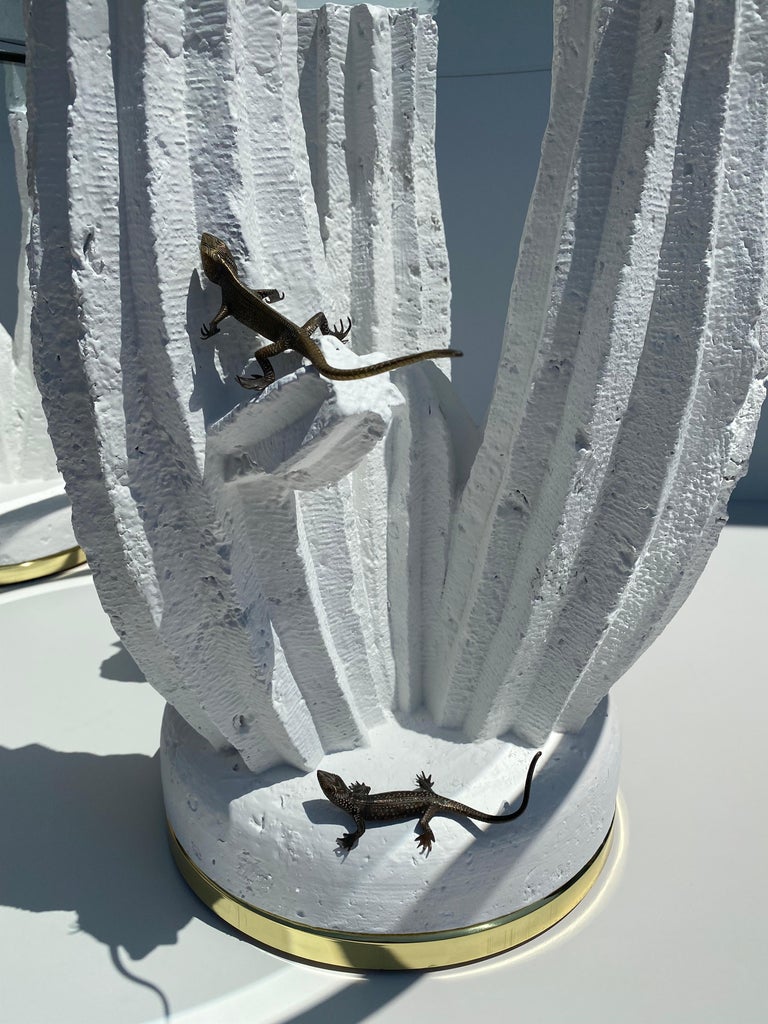 Pair of Plaster Cactus Side / End Tables For Sale at 1stDibs