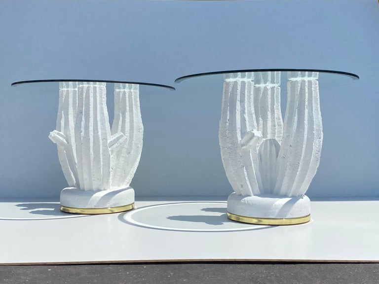 Pair of Plaster Cactus Side / End Tables For Sale at 1stDibs
