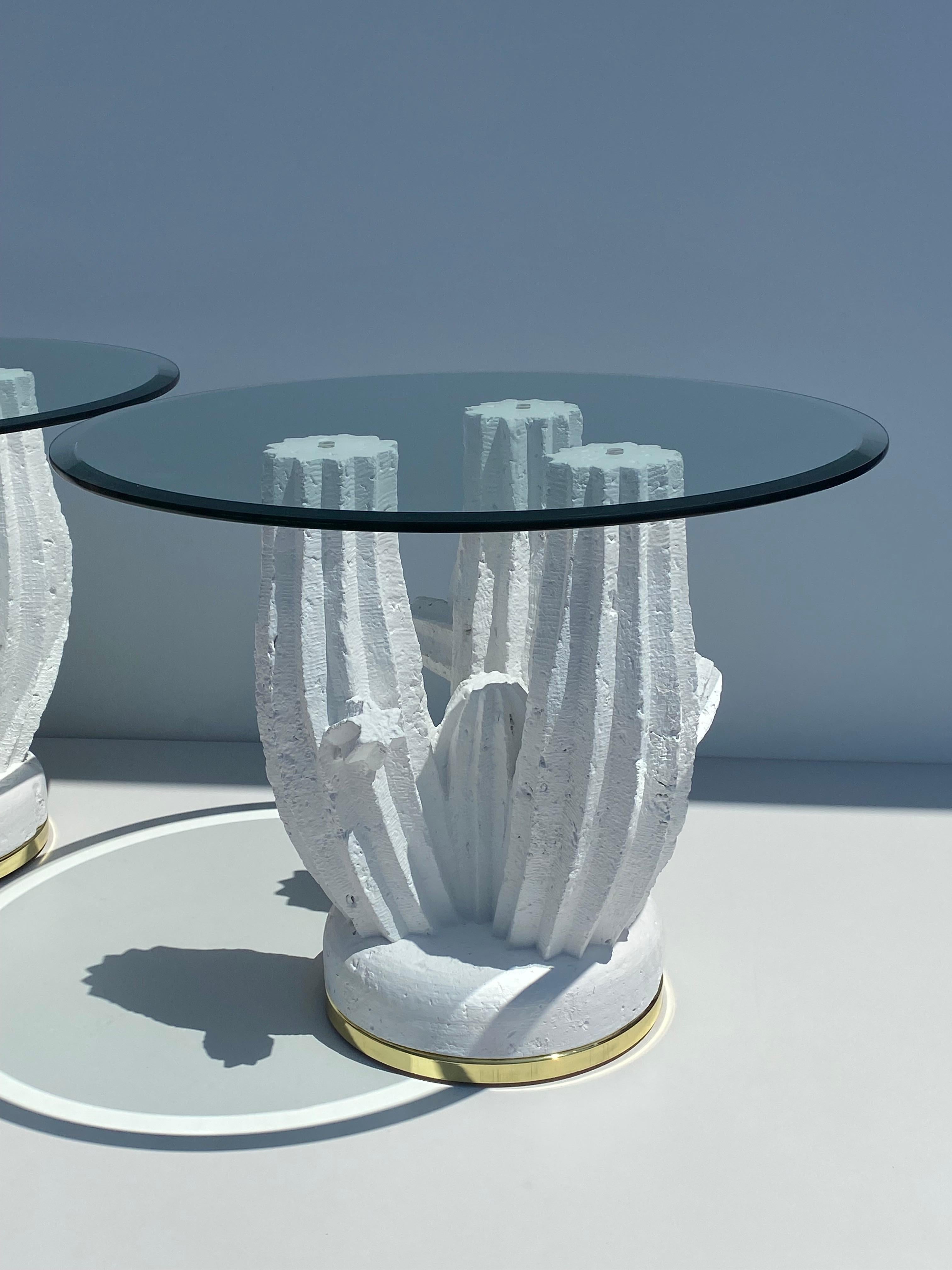Cast Pair of Plaster Cactus Side / End Tables For Sale