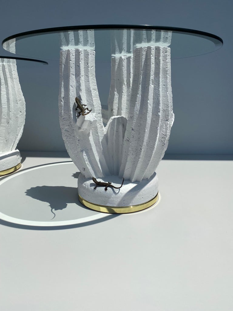 Pair of Plaster Cactus Side / End Tables For Sale at 1stDibs