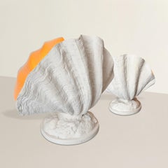 Pair of Plaster Clam Shell Table Lamps