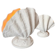 Pair of Plaster Clam Shell Table Lamps