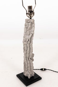 Pair of Plaster-Coated Crocodile Wood Lamps