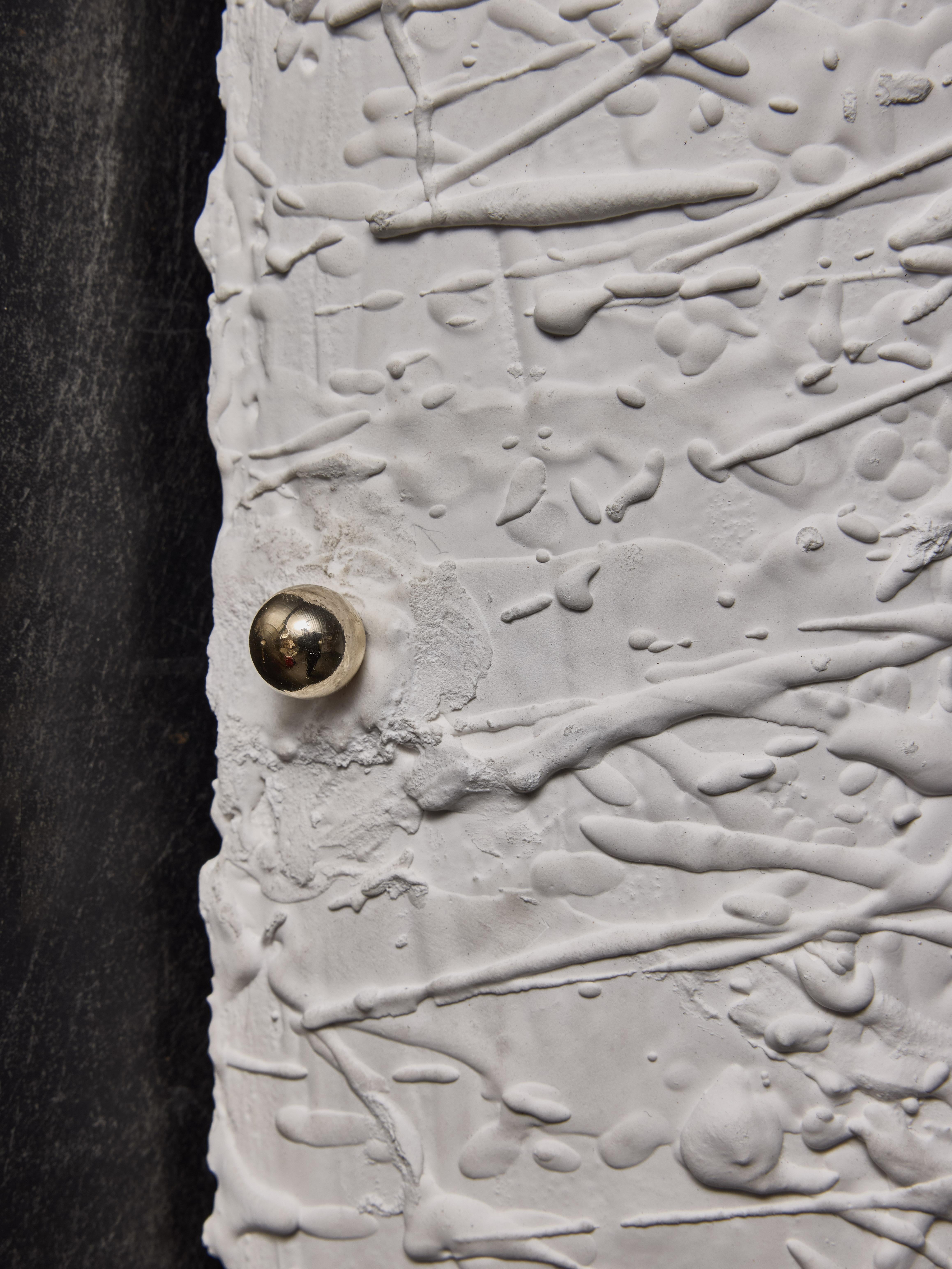 Intonaco Coppia di lampade da parete curve in gesso in vendita