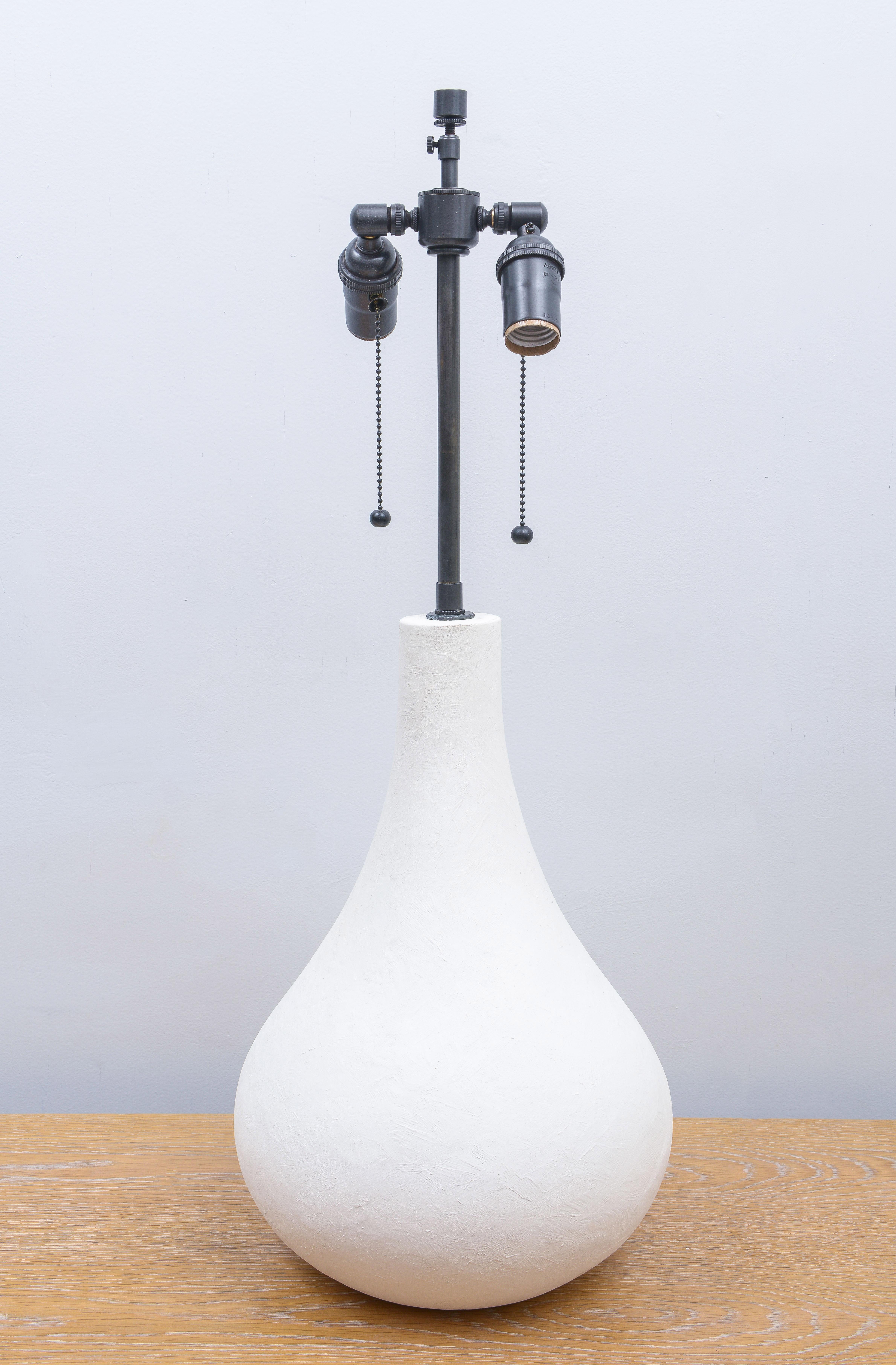 American Pair of Plaster Custom Elle Lamps For Sale