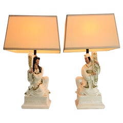 Pair of Plaster Figural Lamps