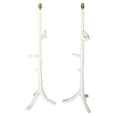 Pair of Plaster Floor Lamps in the Style of John Dickinson