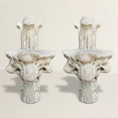 Pair of Plaster Gothic Crocketed Finials