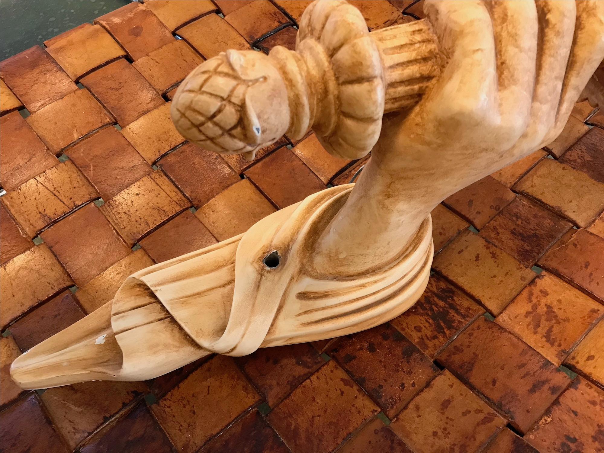 Pair of Plaster Hand & Torch Sconces by Sirmos Style of Jean-Michel Frank 1970s en vente 1