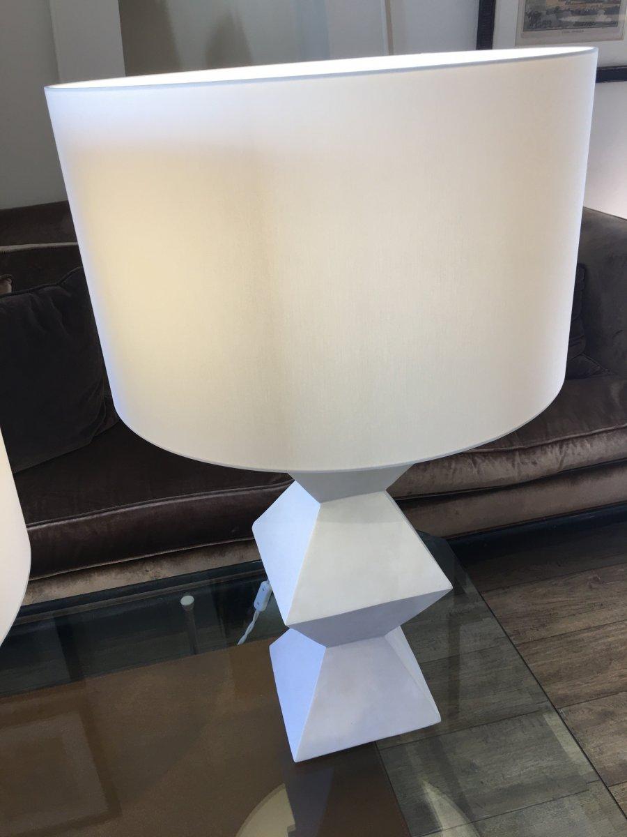 Fatto a mano Coppia di lampade in gesso, cubista, modernista in vendita