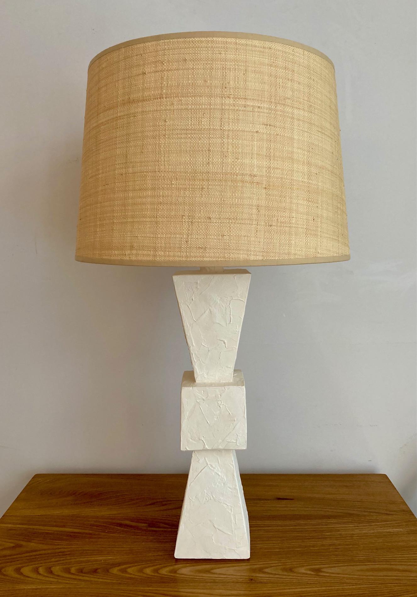 Contemporary Pair of Plaster Lamps For Sale