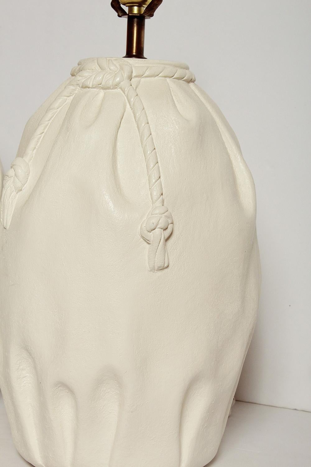 Cast Pair of Plaster Lamps in the Manner of John Dickinson