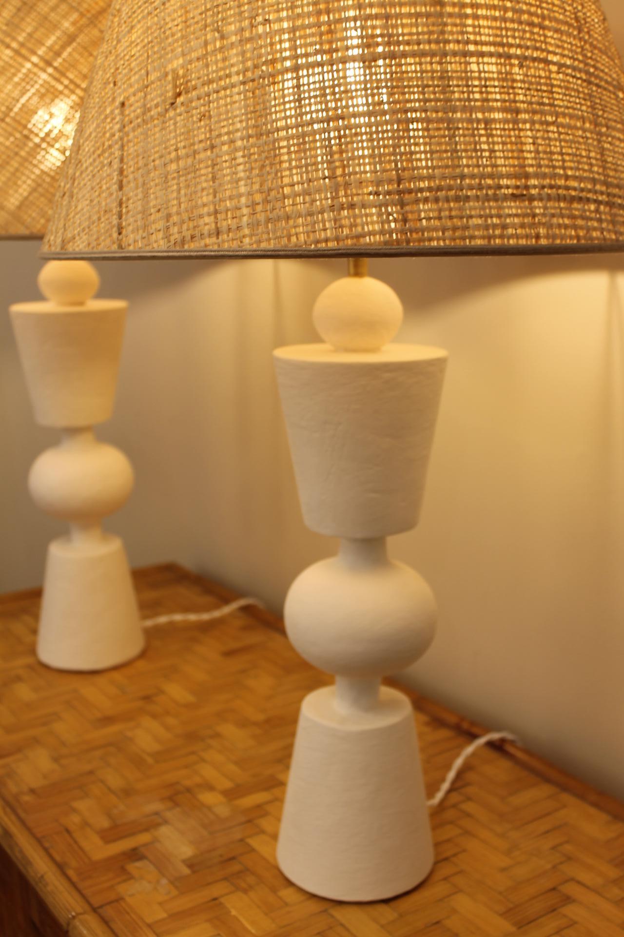Pair of plaster lamps, in the manner of Jean Michel Franck 9