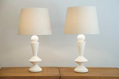 Pair of Plaster Lamps in the Taste of Jean-Michel Frank