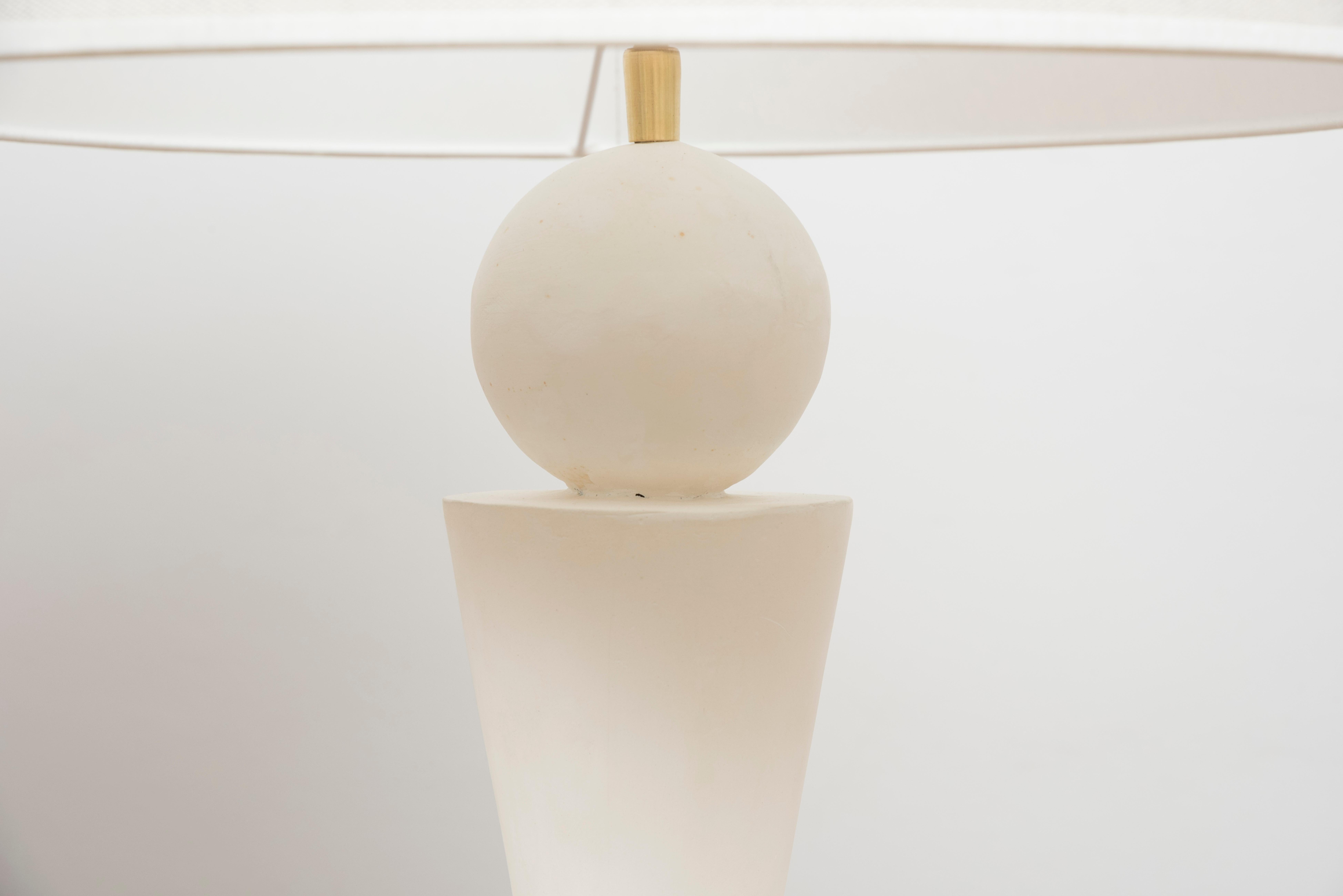 French Pair of Plaster Lamps in the Taste of Jean-Michel Frank