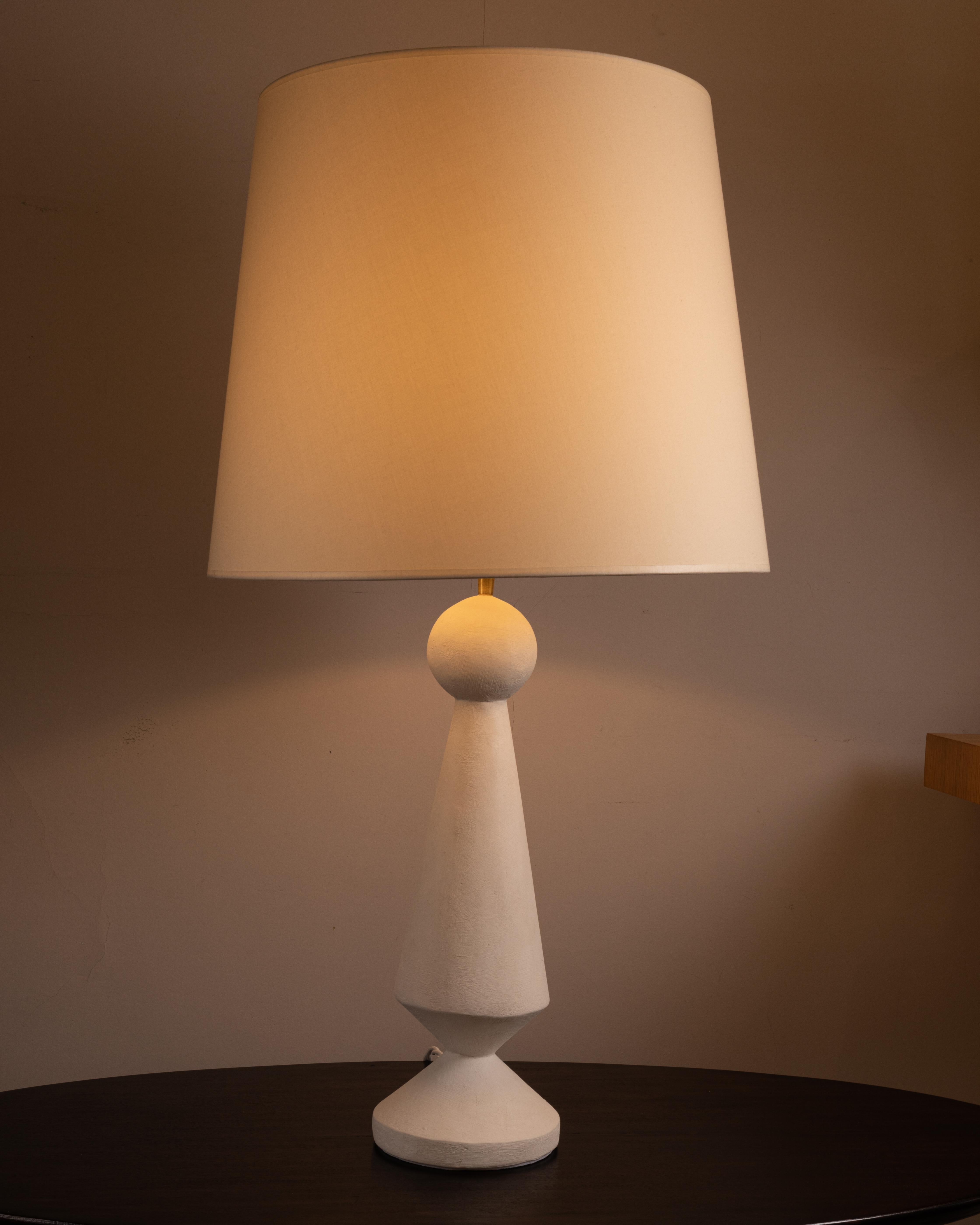 Mid-Century Modern Pair of Plaster Lamps in the Taste of Jean-Michel Frank For Sale
