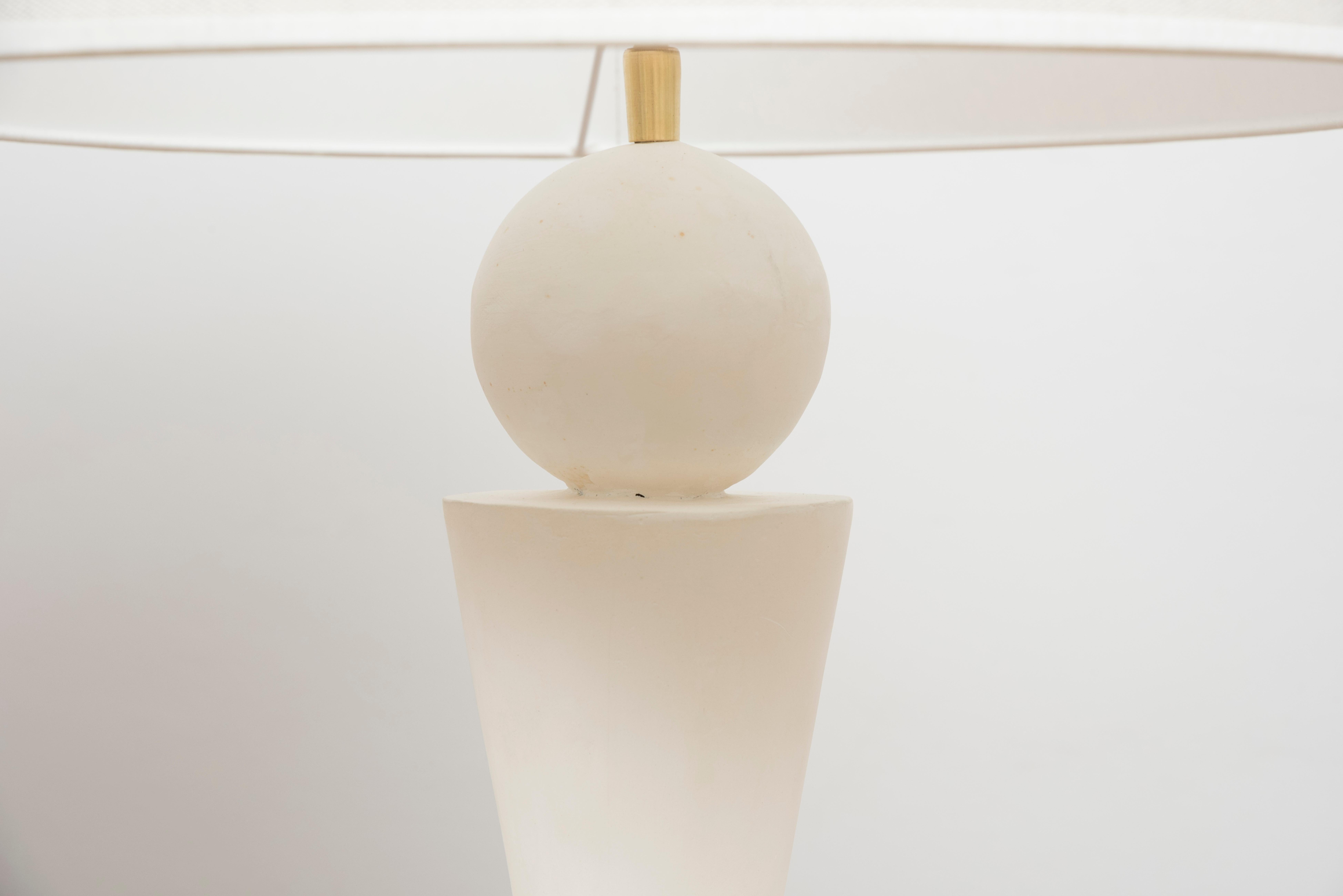 French Pair of Plaster Lamps in the Taste of Jean-Michel Frank For Sale