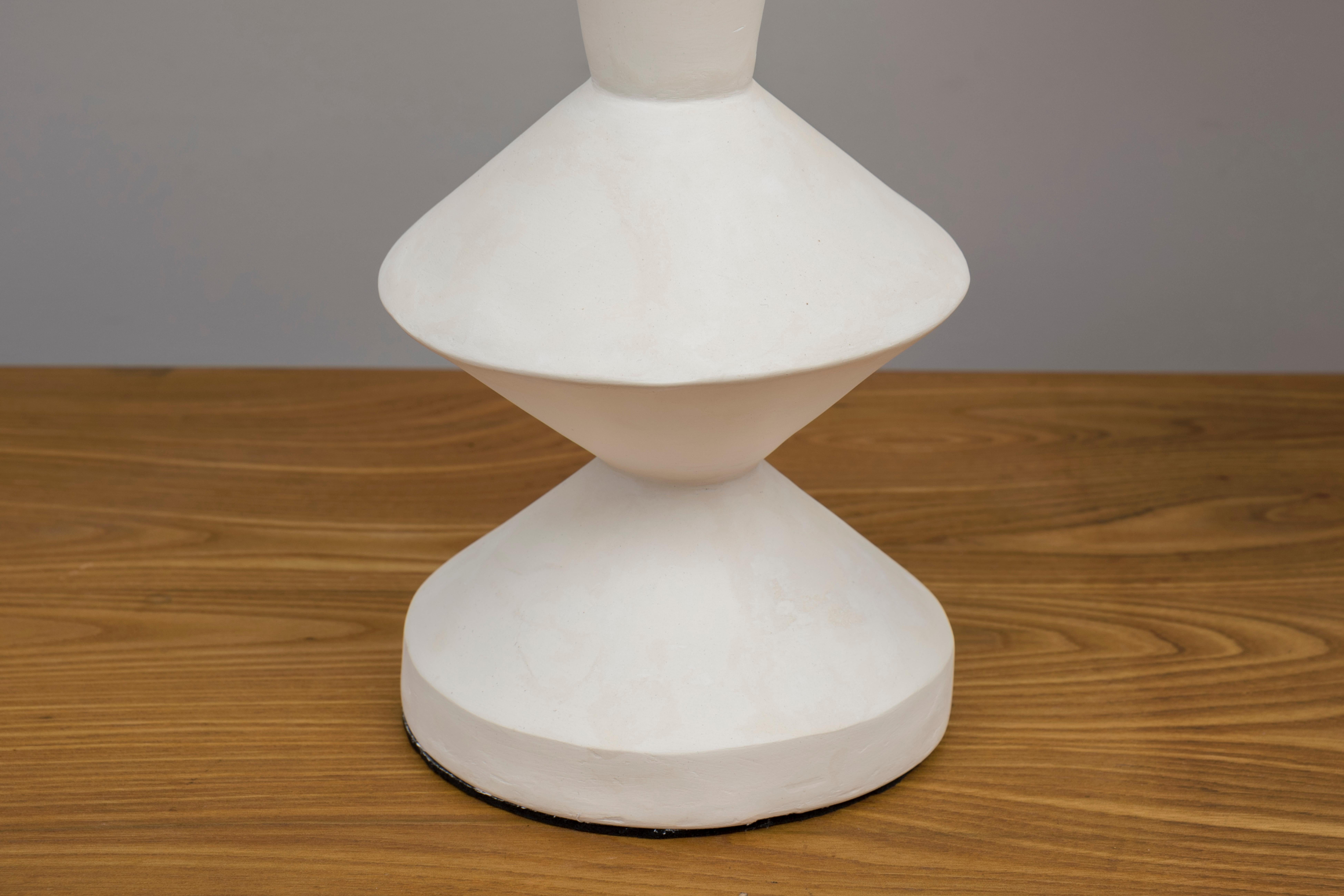 Contemporary Pair of Plaster Lamps in the Taste of Jean-Michel Frank For Sale