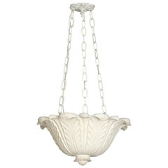 Pair of Plaster Lotus Form Vintage Lights