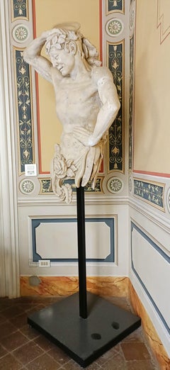 Pair of Plaster Man Sculpture, XIX, Italy