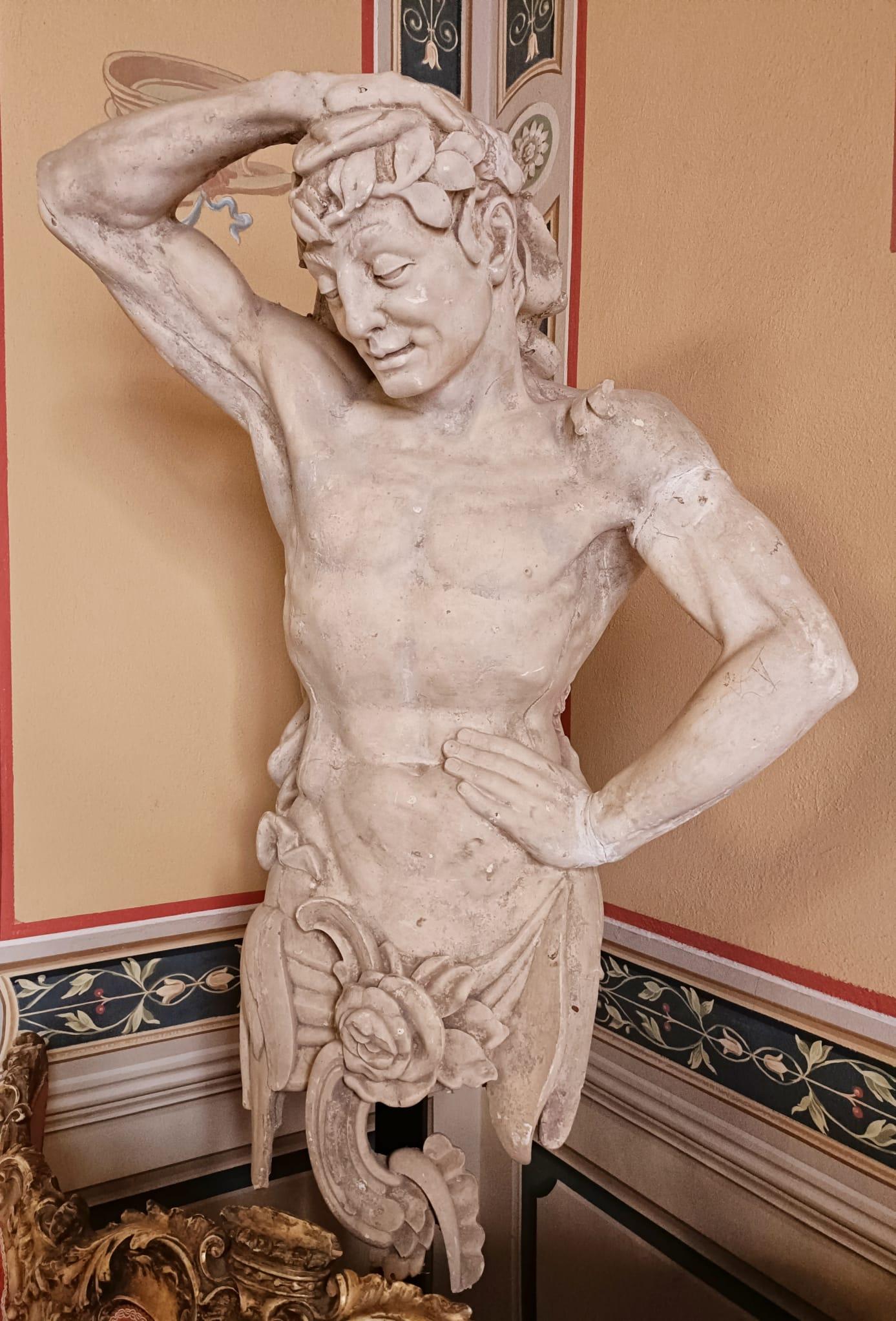 Pair of Plaster Man Sculpture, XIX, Italy 1