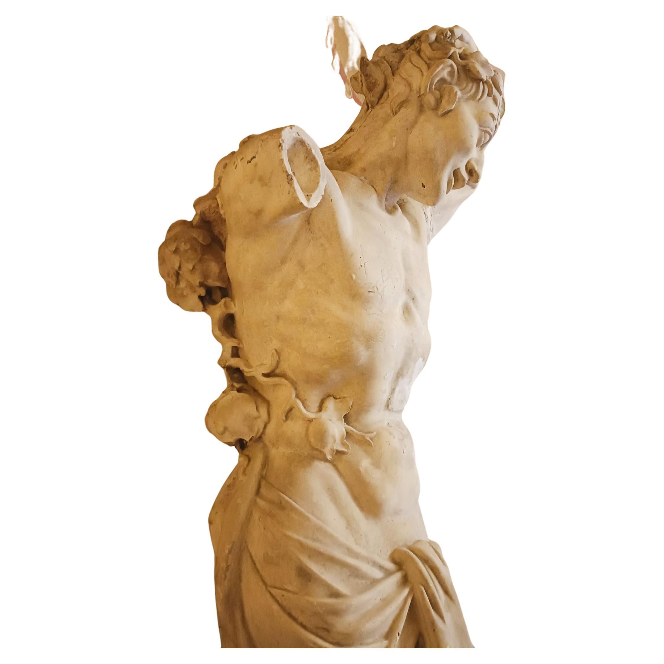 Pair of Plaster Man Sculpture, XIX, Italy