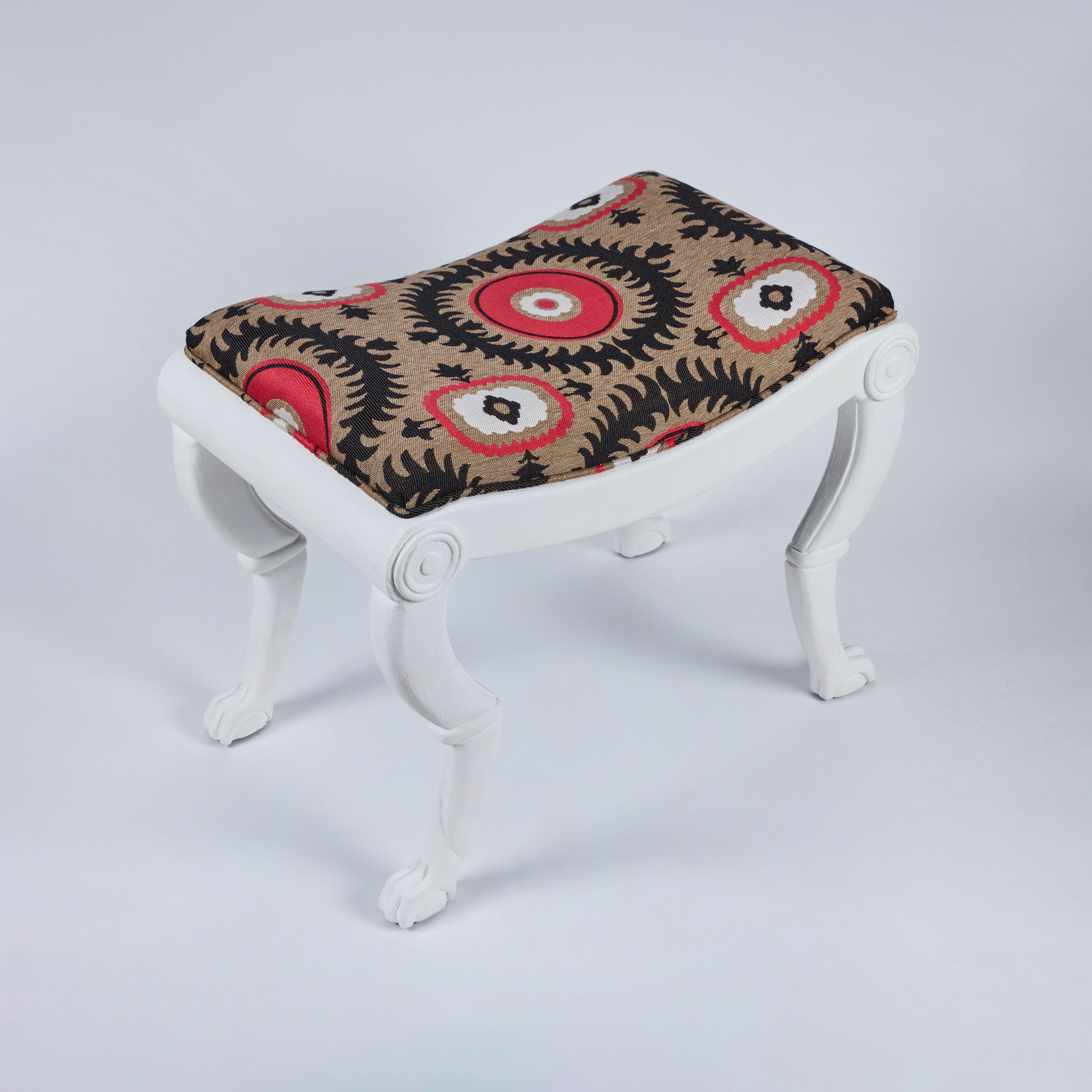 European Pair of Plaster over Wood Neoclassic Style Benches For Sale
