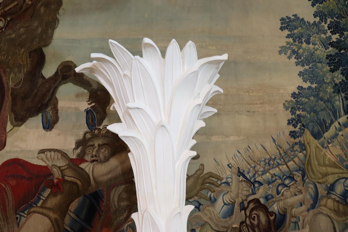 French Pair of Plaster Palm Torchieres style of Serge Roche