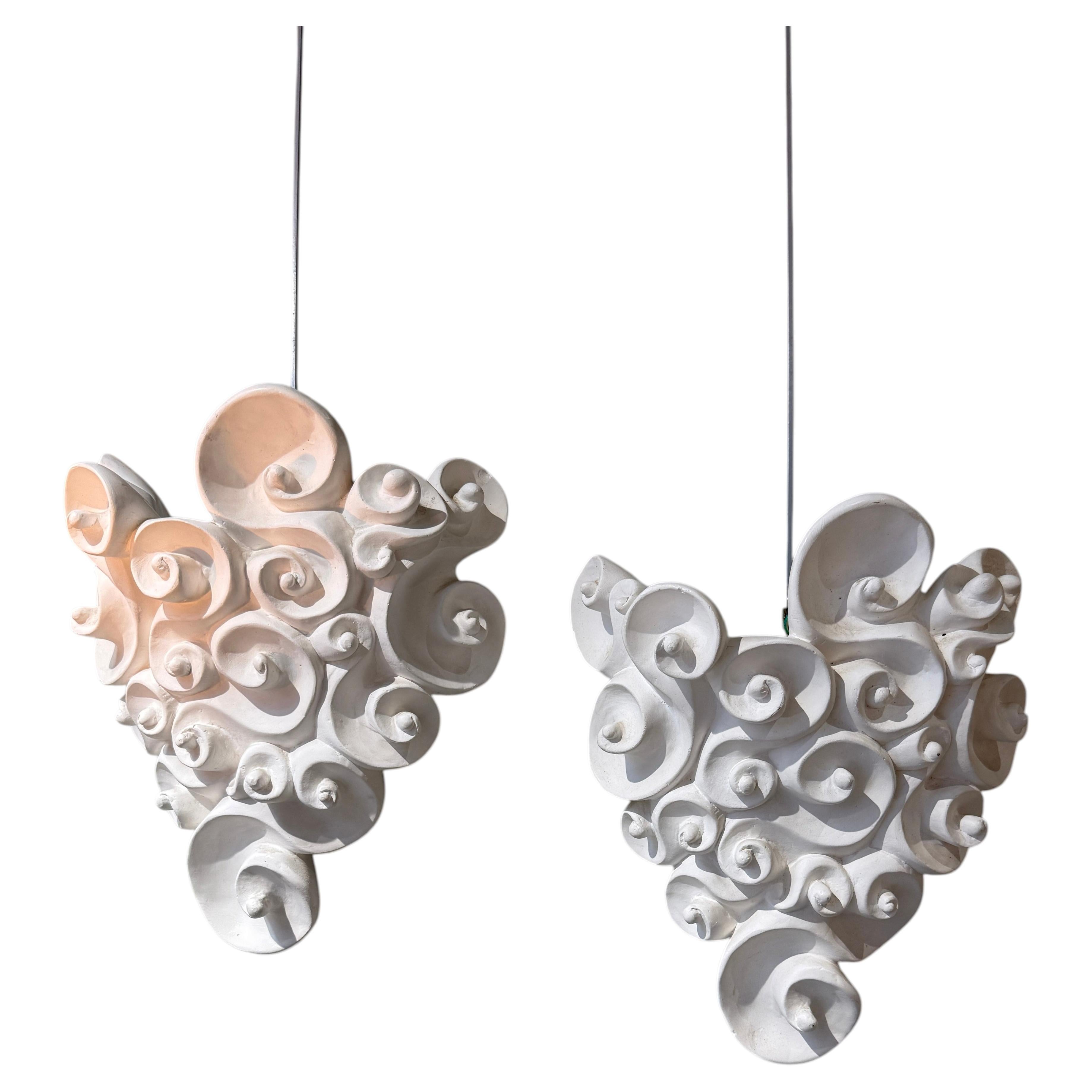 Pair of plaster sconces Jean Boggio circa 1980 France For Sale