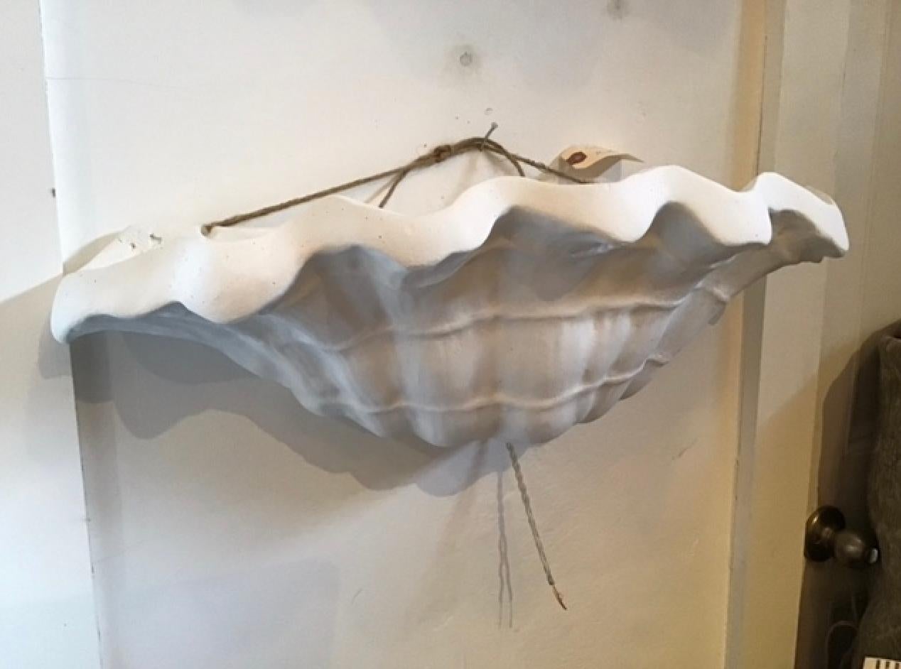 Pair of Plaster Shell Sconces In Good Condition For Sale In Sag Harbor, NY