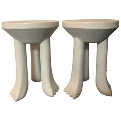 Pair of Plaster Stools Attributed to John Reed Dickinson