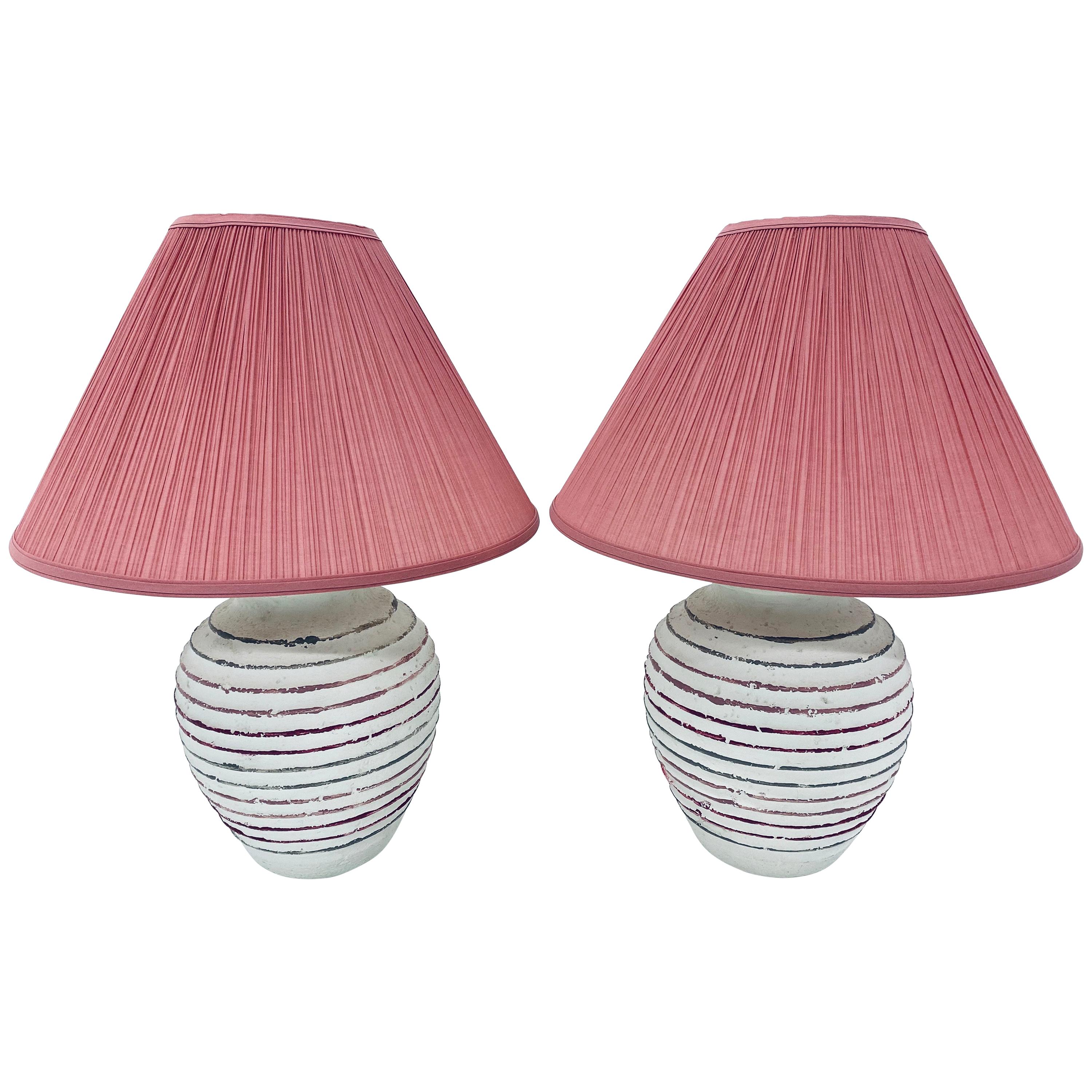 dusty pink bedside lamps