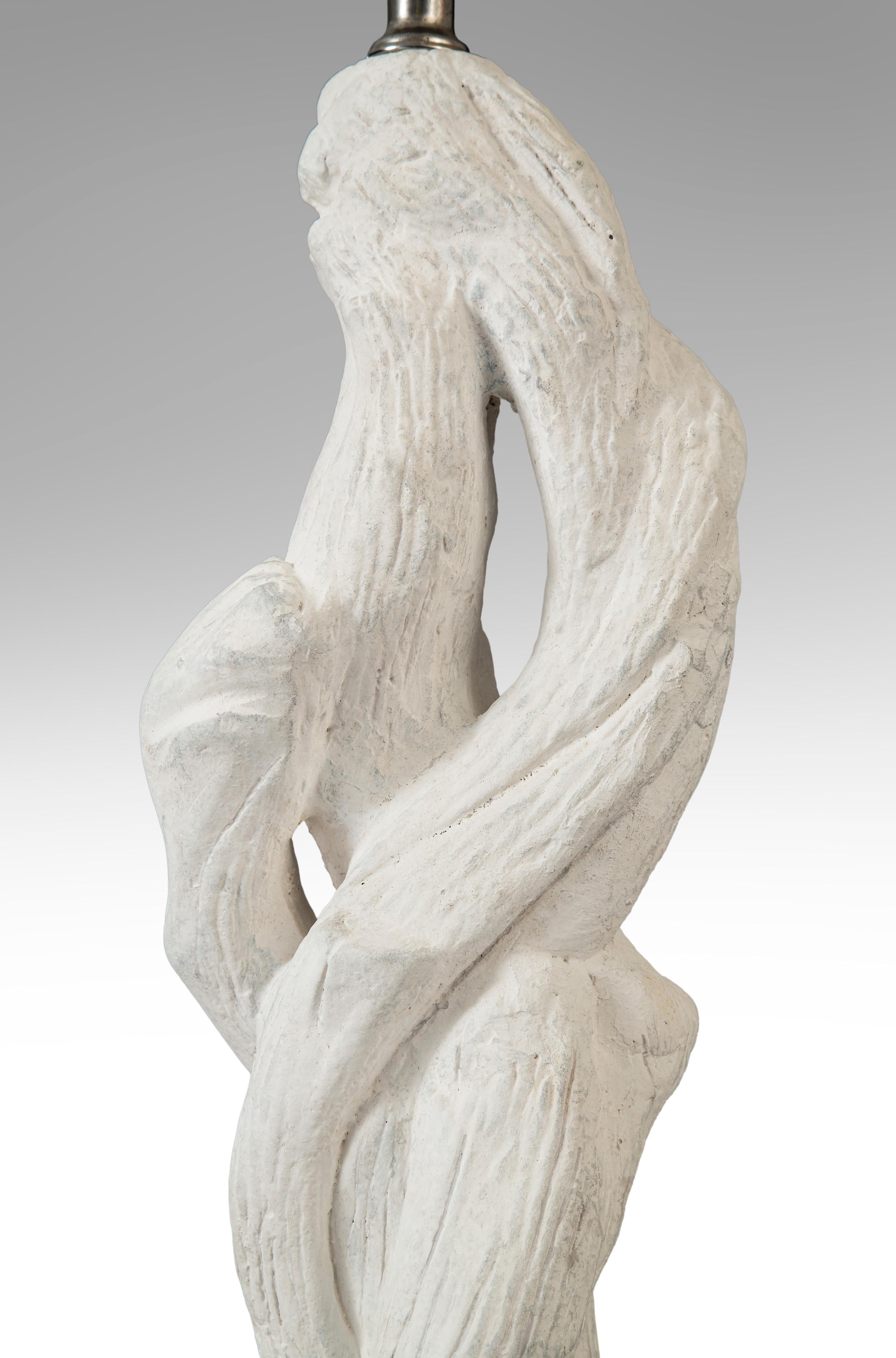 Pair of Plaster Tree Lamps in the Style of Serge Roche 1
