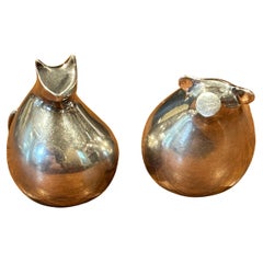 Pair of Plated Animal Paperweights by Gunnar Cyren for Dansk
