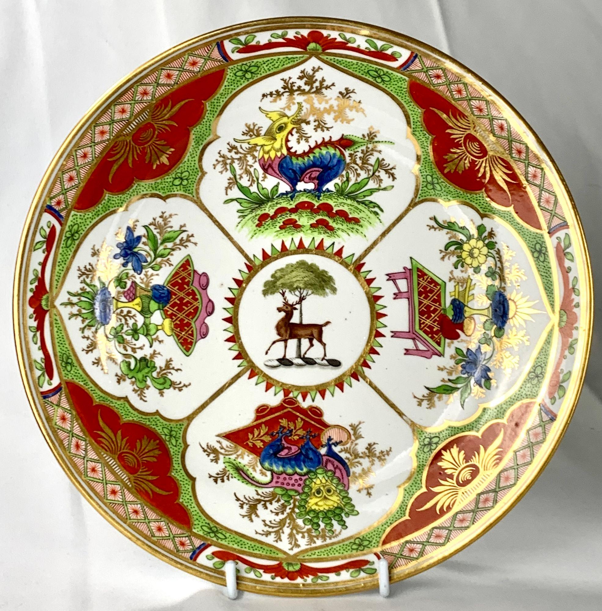 This pair of Chamberlain's Worcester Porcelain dishes is intricately hand-painted with the 